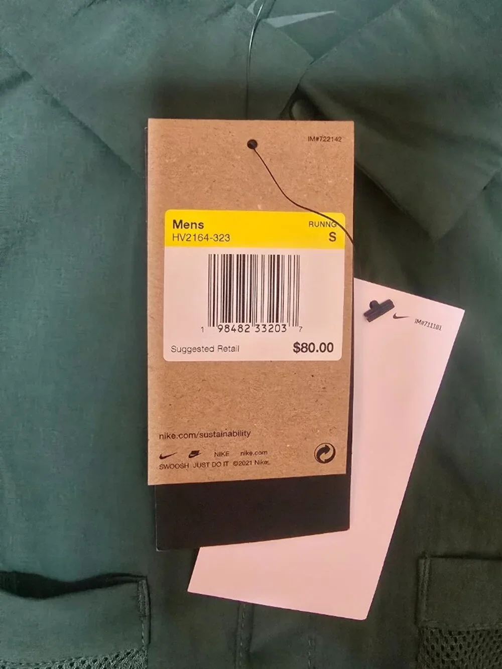 Nike Trail UPF 40+ DRI-FIT ADV UV Button Up Running Shirt Green HV2164-323 (S)